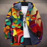 Jackets & Coats New stylish digital-print fleece-lined jacket