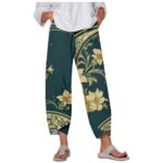 Pants & Trousers Women's trousers featuring an abstract print, stylish graffiti design, and a loose fit with pockets.