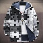 Jackets & Coats New stylish digital-print fleece-lined jacket