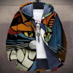 Jackets & Coats New stylish digital-print fleece-lined jacket