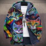 Jackets & Coats New stylish digital-print fleece-lined jacket